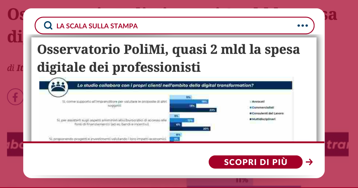 La Scala nuovamente tra i vincitori del contest del Politecnico di ...