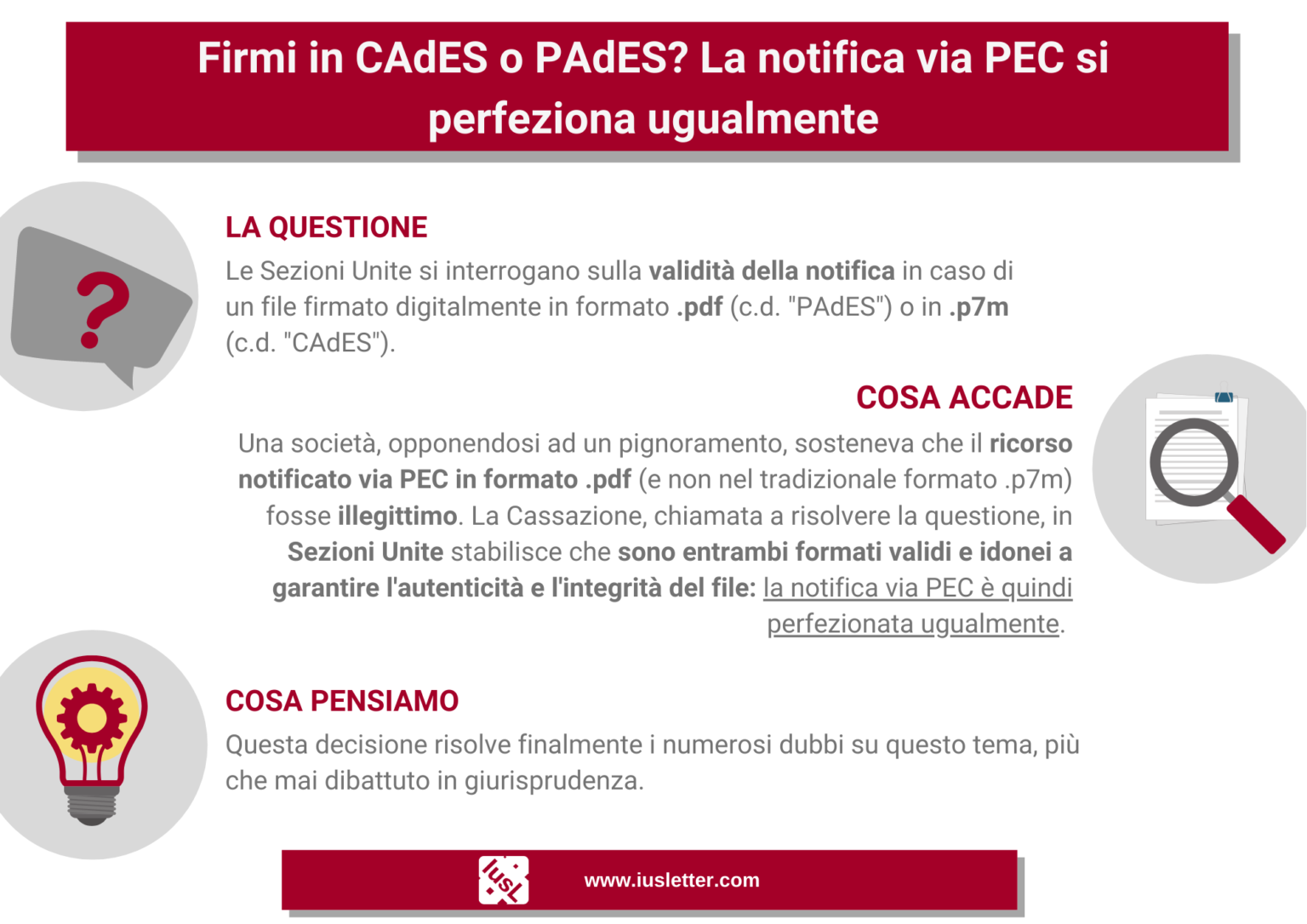 Firmi In CAdES O PAdES Non Importa La Notifica Via PEC Si Perfeziona Firmi In CAdES O PAdES Non Importa La Notifica Via PEC Si Perfeziona